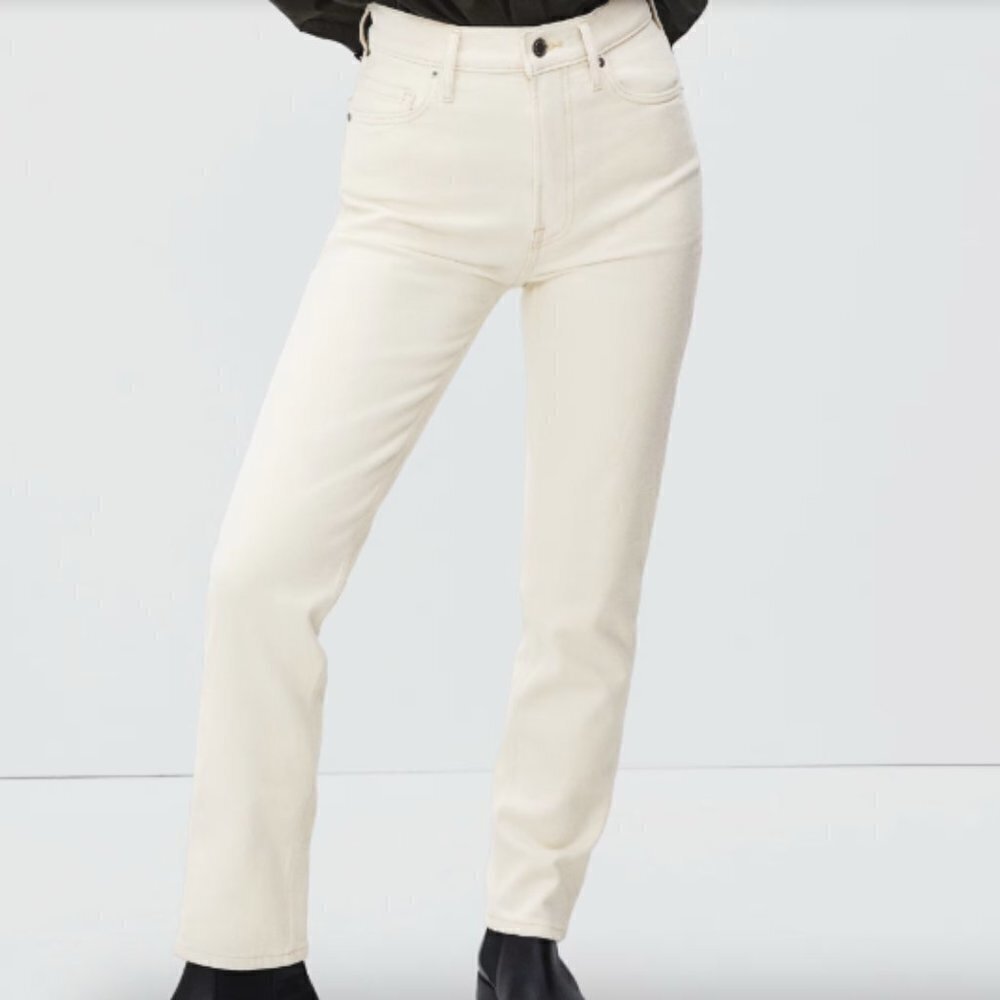 Everlane The Original Cheeky Jean in Chalk White sz‎ 35